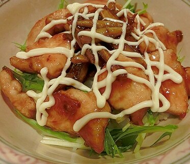 鶏ごぼう照り焼き丼♪